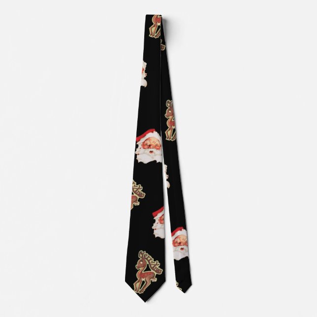 Vintage Christmas Pattern, Santa Claus Tie (Front)