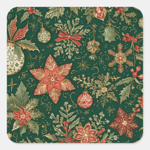 Vintage Christmas Pattern - Stickers