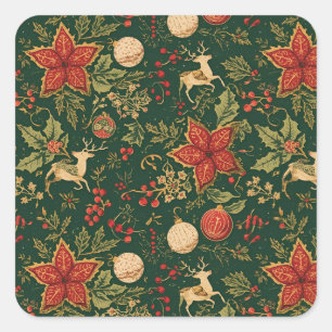 Vintage Christmas Pattern - Stickers