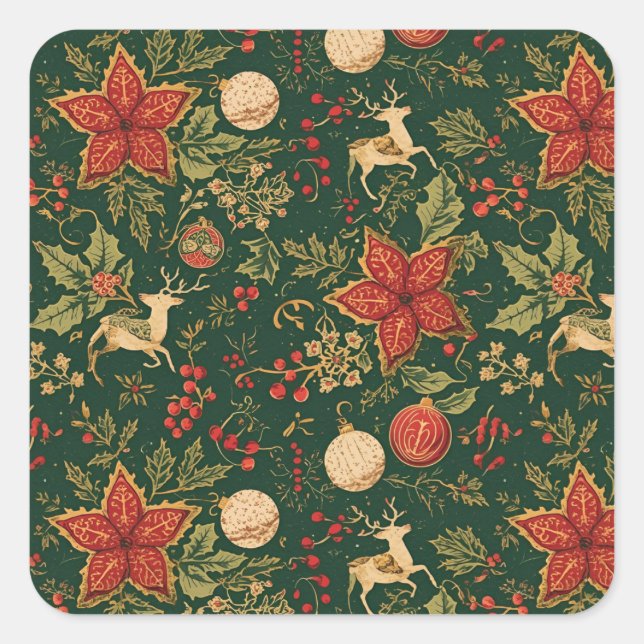 Vintage Christmas Pattern - Stickers  (Front)