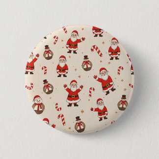 vintage christmas patterns 6 cm round badge