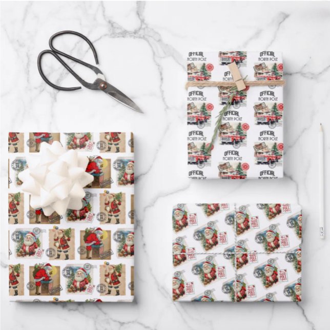 Vintage Christmas Patterns Wrapping Paper Sheets (Creator Uploaded)