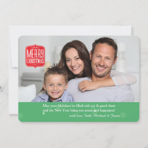 Vintage Christmas Photo Holiday Card