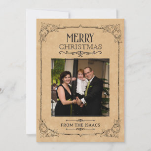 Vintage christmas photo holiday card