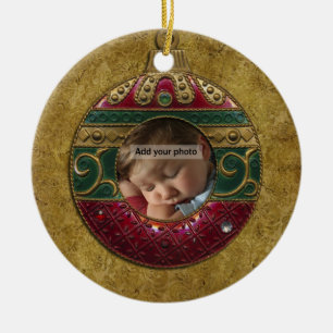 Vintage Christmas Photo Ornament