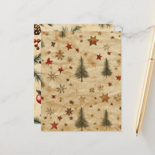 Vintage Christmas Pine on Parchment Scrapbook