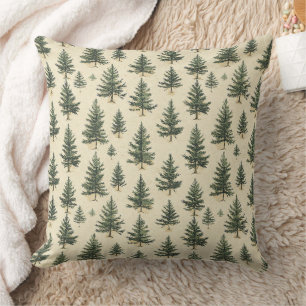 Vintage Christmas Pine Tree Pattern (3) Cushion