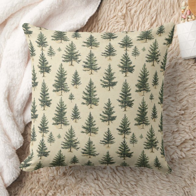 Vintage Christmas Pine Tree Pattern (3) Cushion (Blanket)