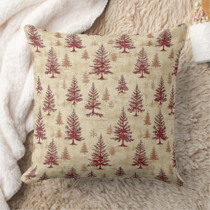 Vintage Christmas Pine Tree Pattern (4) Cushion