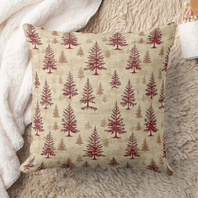 Vintage Christmas Pine Tree Pattern (4) Cushion (Blanket)