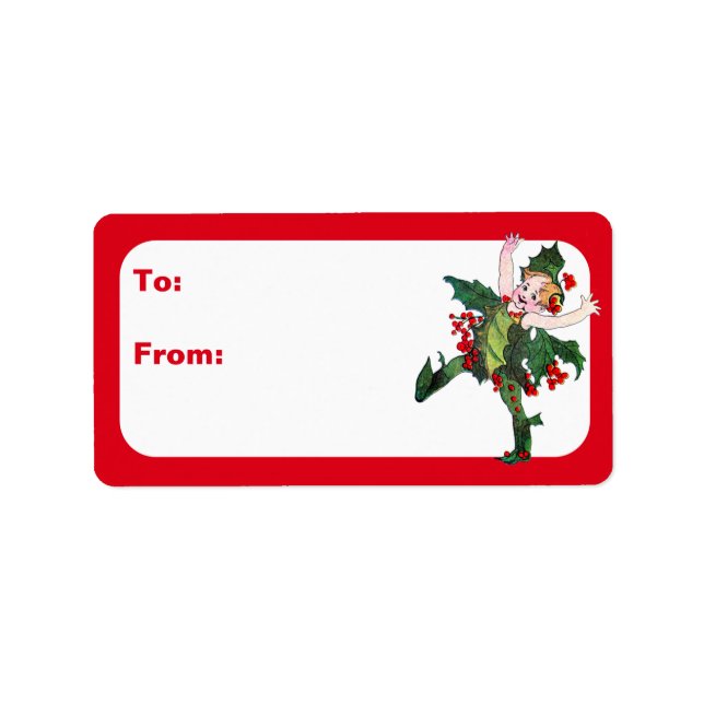 Vintage Christmas Pixies Label (Front)