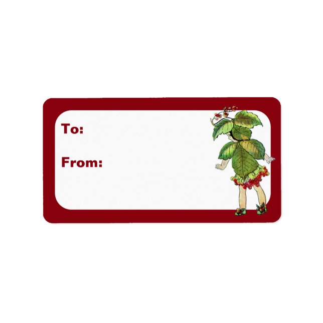 Vintage Christmas Pixies Label (Front)