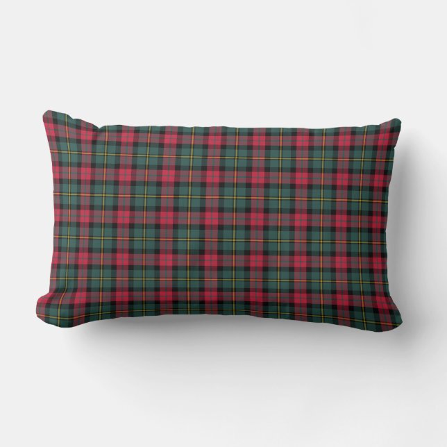 Vintage Christmas Plaid Pattern Lumbar Cushion (Front)