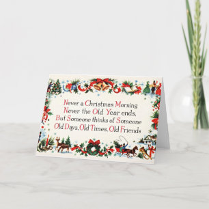 Vintage Christmas Poem Holiday Card