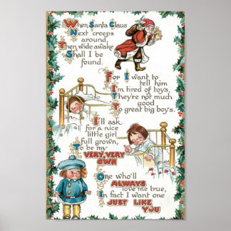 Vintage Christmas Poem Poster