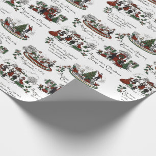 Vintage Christmas Poem Wrapping Paper