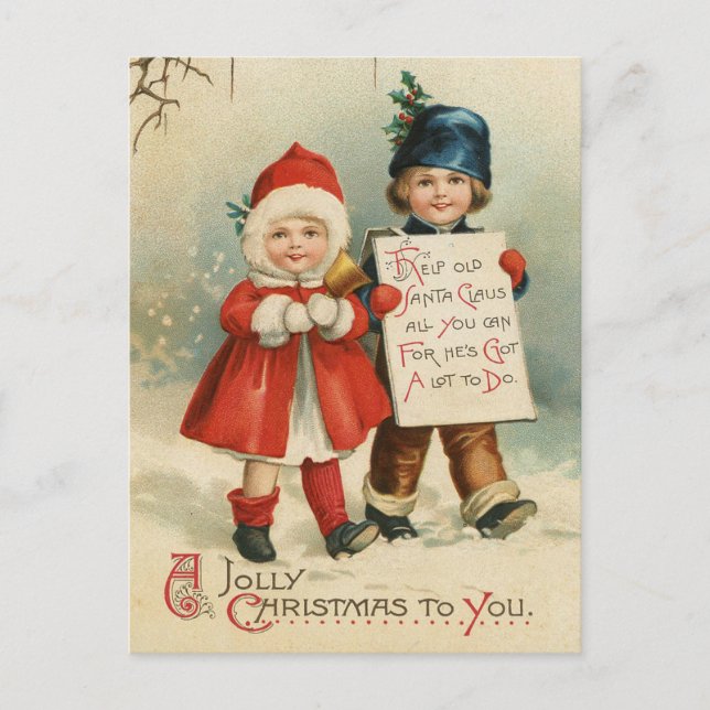 Vintage Christmas Postcard (Front)