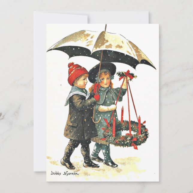 Vintage Christmas Postcard by Jenny Nystrom (Front)