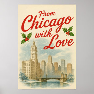 Vintage Christmas Poster – From Chicago With Love