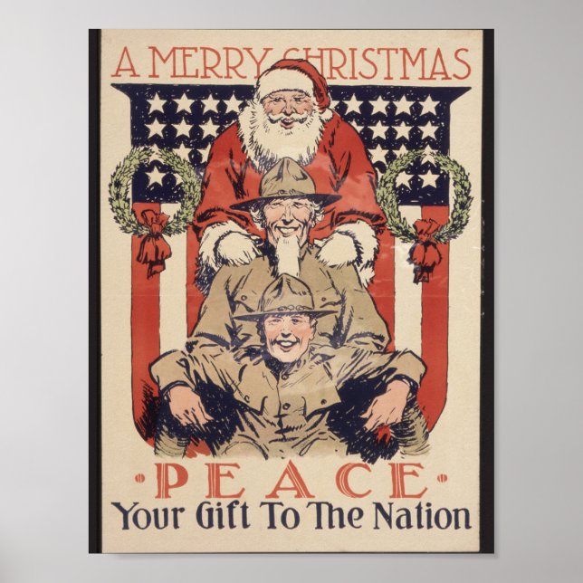 Vintage Christmas Poster -- Peace (Front)