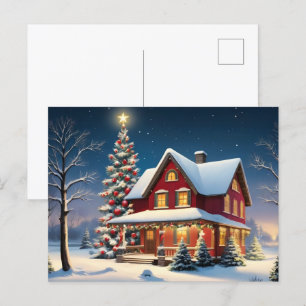 Vintage Christmas poster Postcard