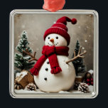 Vintage Christmas - Premium Square Ornament<br><div class="desc">Vintage Christmas - Premium Square Ornament
Design 02
A perfect little gift!</div>