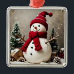 Vintage Christmas - Premium Square Ornament<br><div class="desc">Vintage Christmas - Premium Square Ornament
Design 02
A perfect little gift!</div>