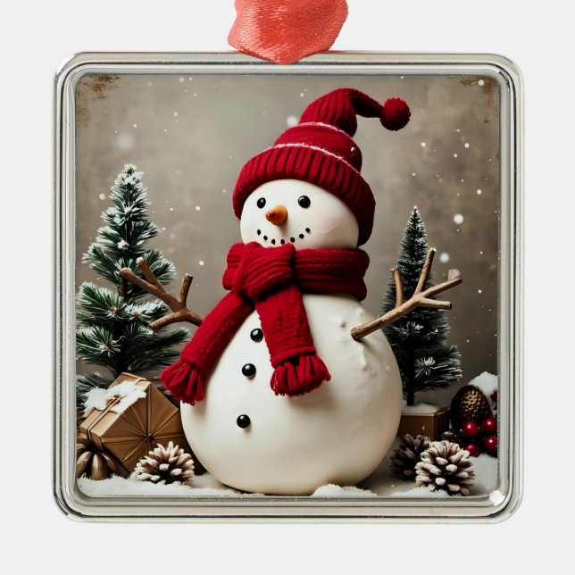 Vintage Christmas - Premium Square Ornament (Front)