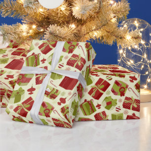 Vintage Christmas Presents Wrapping Paper