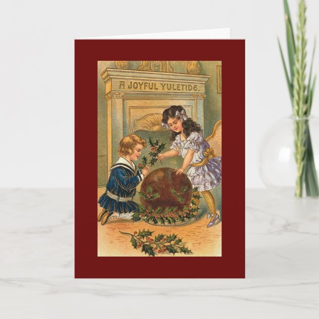 Vintage Christmas pudding card (Front)