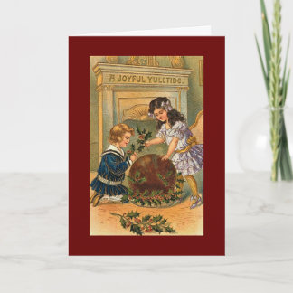 Vintage Christmas pudding card