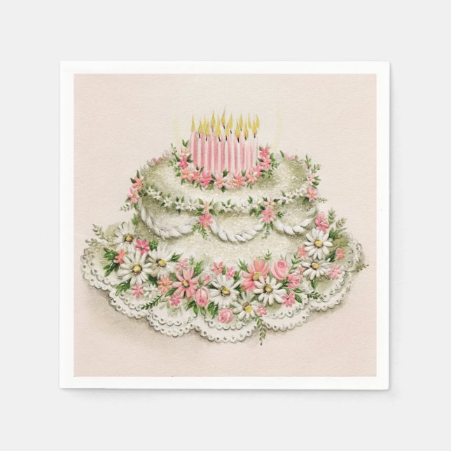 Vintage Christmas Queen of Cakes Napkins (Front)