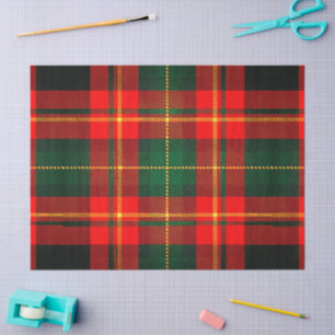 Vintage Christmas Red Green Plaid Tissue Paper