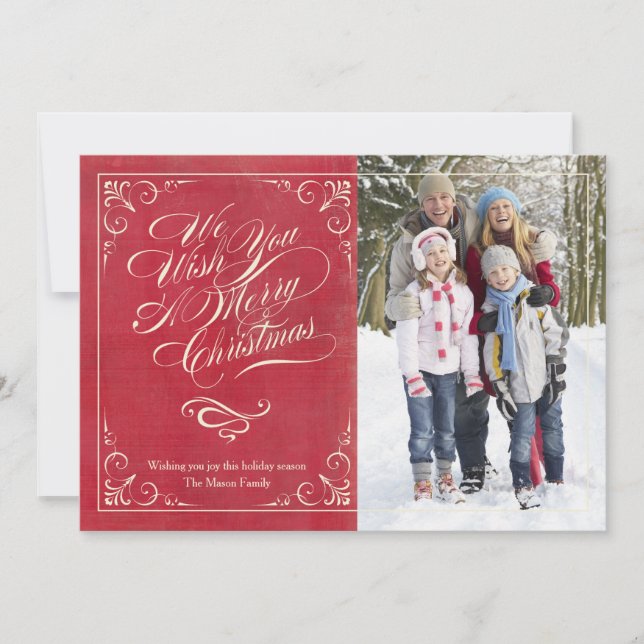 Vintage Christmas | Red Holiday Card (Front)