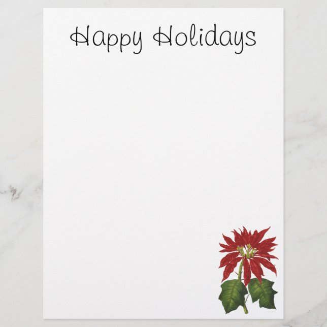 Vintage Christmas, Red Poinsettia Winter Plant (Front)