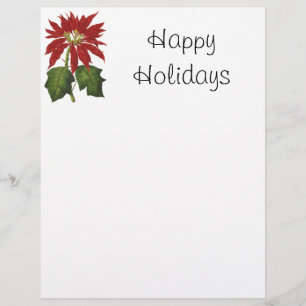 Vintage Christmas, Red Poinsettia Winter Plant