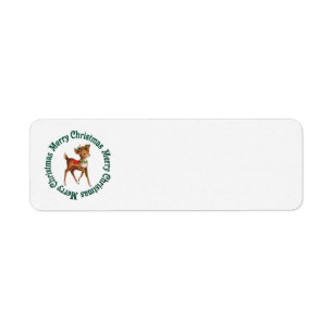 VINTAGE CHRISTMAS REINDEER ADDRESS LABELS