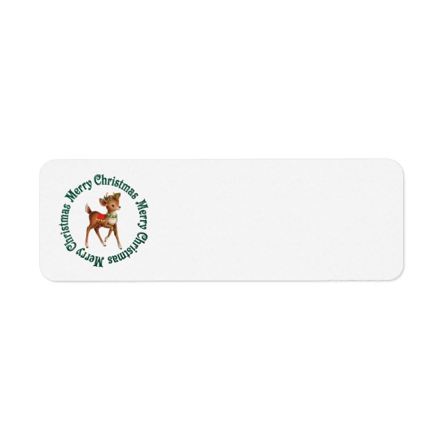VINTAGE CHRISTMAS REINDEER ADDRESS LABELS (Front)