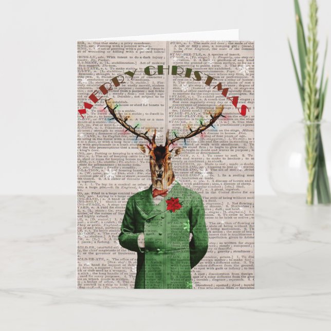 Vintage Christmas Reindeer Christmas Card (Front)