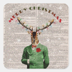 Vintage Christmas Reindeer Christmas Stickers