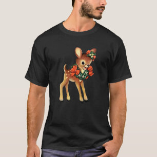 Vintage Christmas Reindeer Cute Retro Christmas T-Shirt
