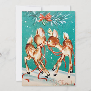 Vintage Christmas Reindeer Love Holiday Card