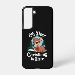 Vintage Christmas Reindeer Oh Deer Christmas Here Samsung Galaxy Case