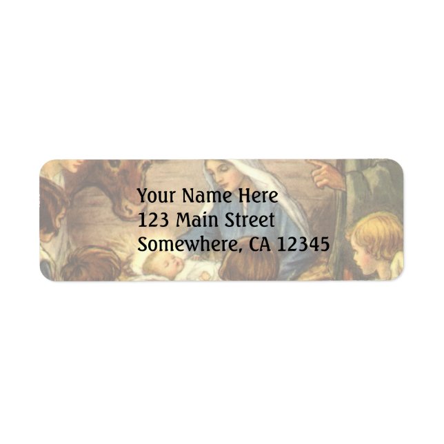 Vintage Christmas, Religious Nativity w Baby Jesus (Front)