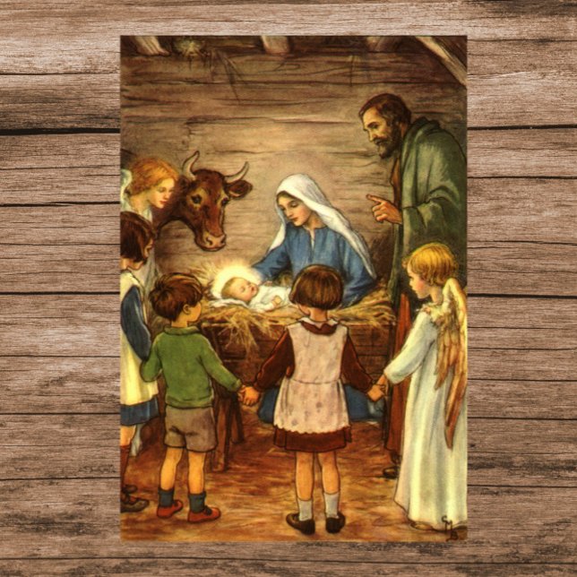Vintage Christmas, Religious Nativity w Baby Jesus Poster (Creator Uploaded)