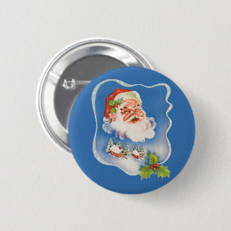 Vintage Christmas, Retro Jolly Santa Claus 6 Cm Round Badge