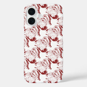 Vintage Christmas, Retro Jolly Santa Claus in Red iPhone 16 Case