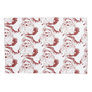Vintage Christmas, Retro Jolly Santa Claus in Red Pillowcase