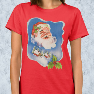 Vintage Christmas, Retro Jolly Santa Claus T-Shirt