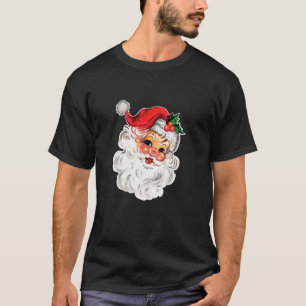 Vintage Christmas Retro Red Santa Claus Team Old F T-Shirt